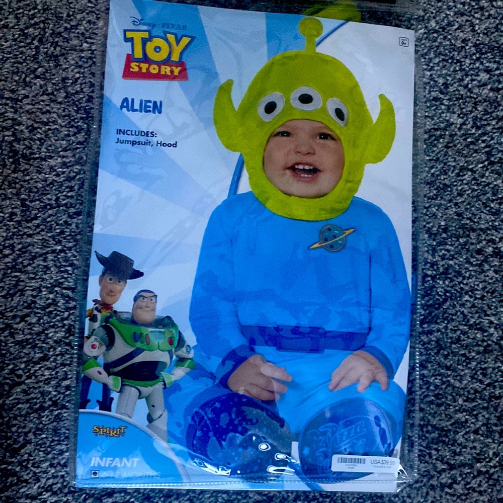 Disney Toy Story Alien Costume in Bright Blue and Neon Green